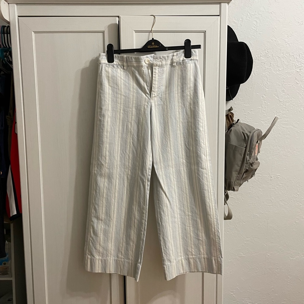 GAP wide leg crop striped jeans size 4R